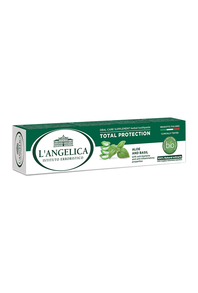 L'ANGELICA ПАСТА ЗА ЗЪБИ ЗА ТОТАЛНА ЗАЩИТА С АЛОЕ И БИО ЕКСТАКТ ОТ БОСИЛЕК - Image 1