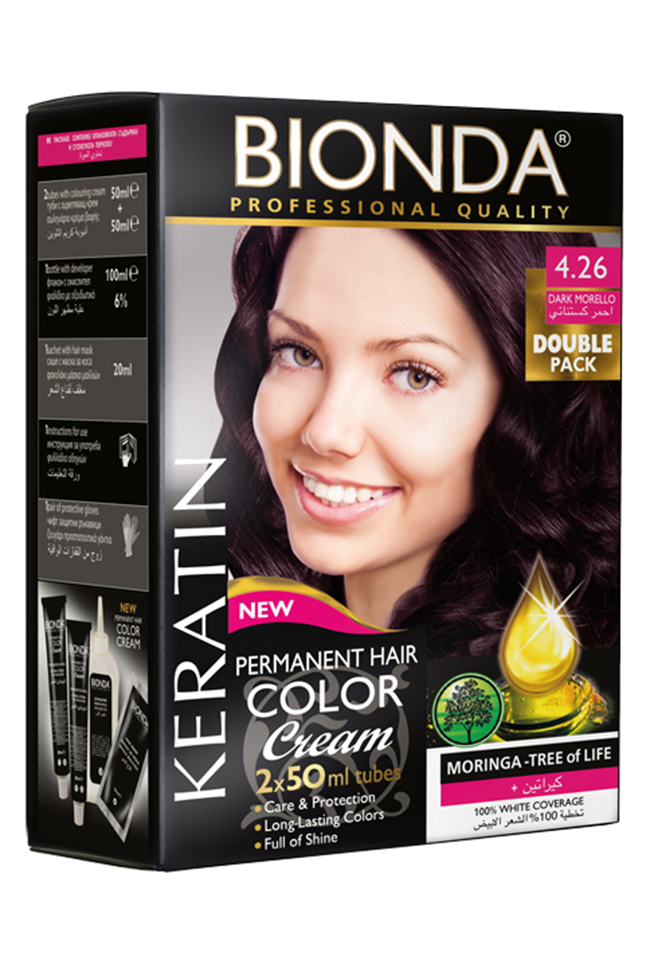 BIONDA БОЯ ЗА КОСА PROFESSIONAL DOUBLE 4.26 ТЪМНА ВИШНА