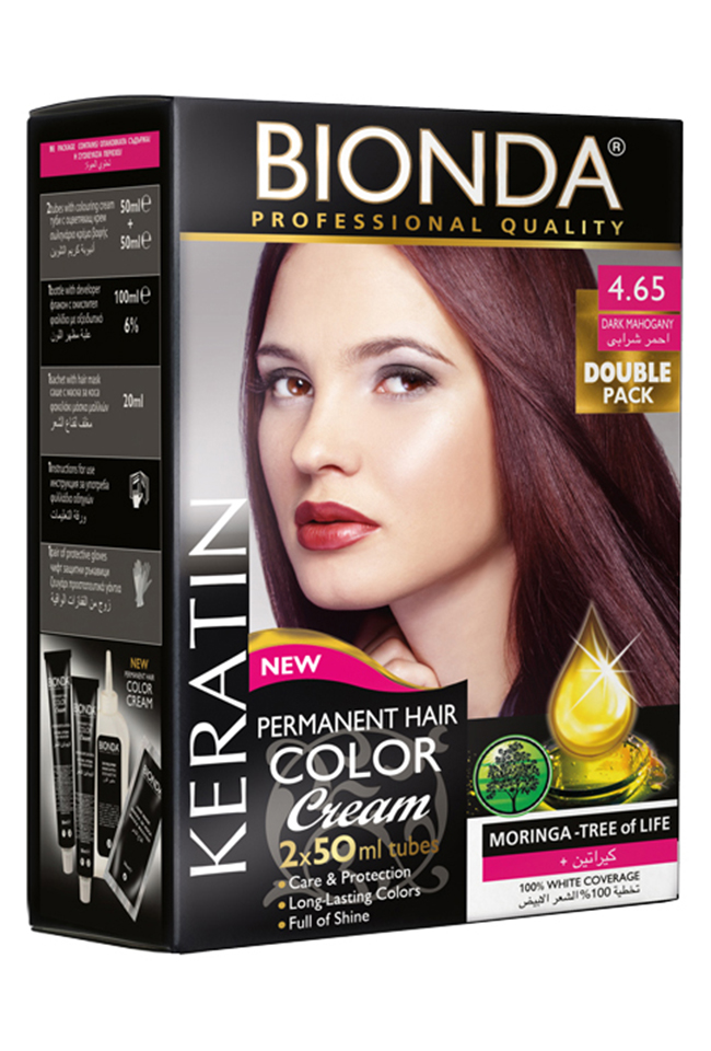 BIONDA БОЯ ЗА КОСА PROFESSIONAL DOUBLE 4.65 ТЪМЕН МАХАГОН