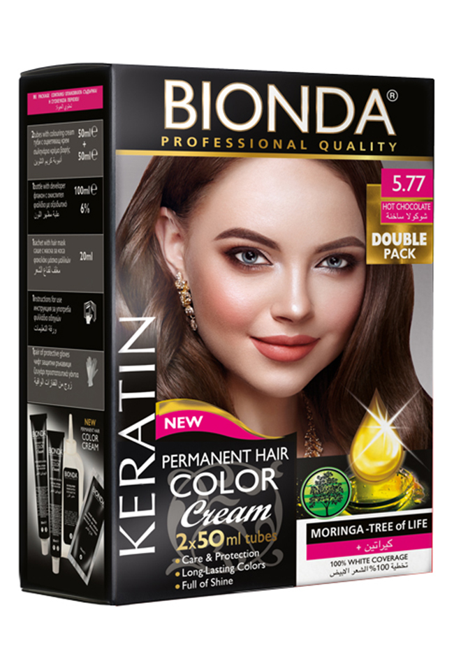 BIONDA БОЯ ЗА КОСА PROFESSIONAL DOUBLE 5.77 ГОРЕЩ ШОКОЛАД
