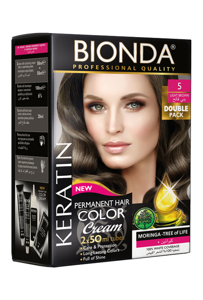 BIONDA БОЯ ЗА КОСА PROFESSIONAL DOUBLE 5 СВЕТЛО КАФЯВ