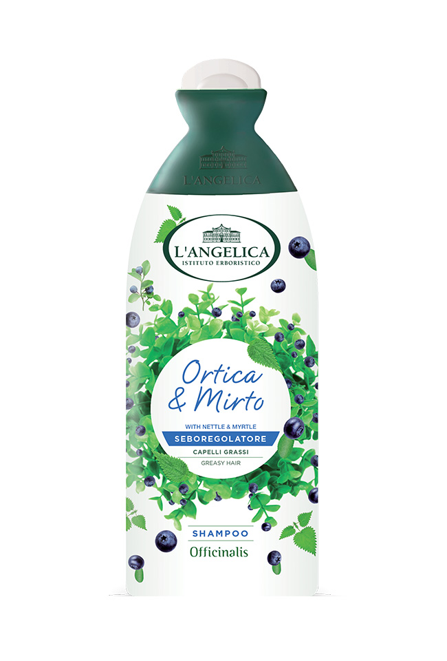 L'ANGELICA OFFICINALIS ШАМПОАН ЗА МАЗНА КОСА С ЕКСТРАКТИ ОТ КОПРИВА И МИРТА