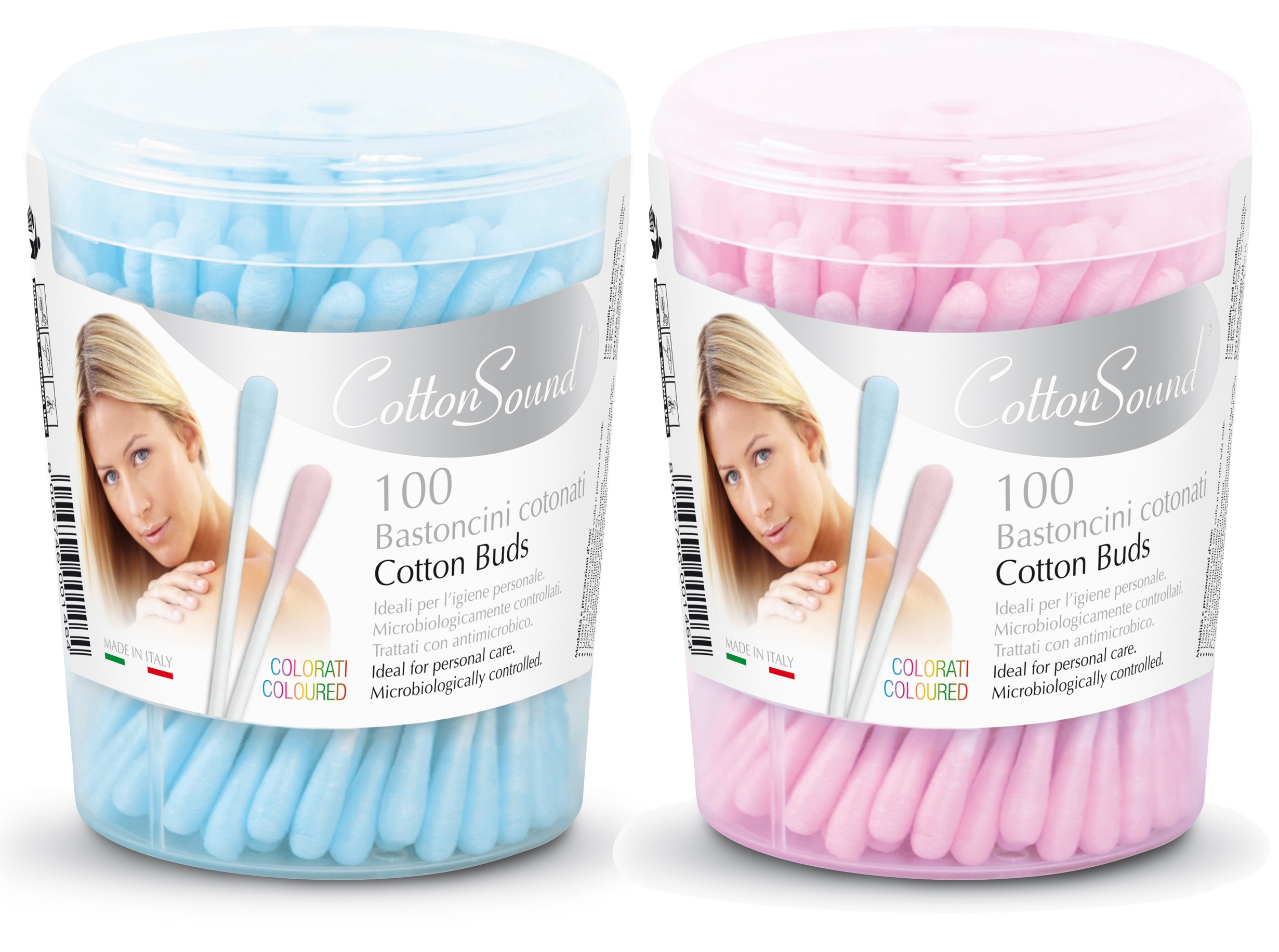 COTTON SOUND PAPER STICK ROUND POT-PURE COTTON WOOL, COLOUR - Image 1