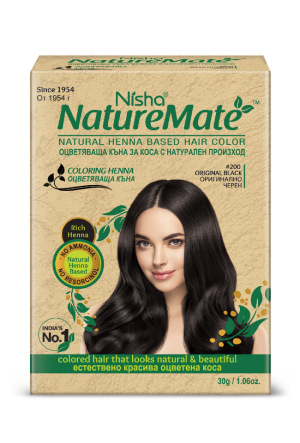 NISHA NATURAL КЪНА ЗА КОСА СЕТ №200 ОРИГИНАЛНО ЧЕРЕН 30гр