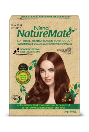NISHA NATURAL КЪНА ЗА КОСА СЕТ №400 НАТУРАЛНО КАФЯВ 30гр