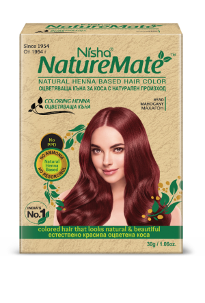 NISHA NATURAL КЪНА ЗА КОСА СЕТ №550 МАХАГОН 30гр