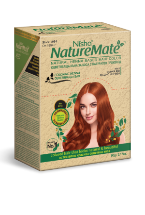 NISHA NATURAL КЪНА ЗА КОСА №565 МЕДНО ЧЕРВЕН 90гр