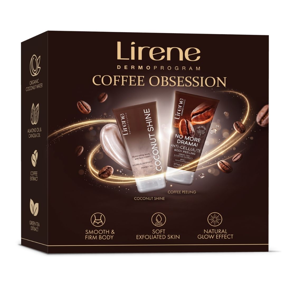 LIRENE COFFEE OBSESSION /КРЕМ ЛИЦЕ И ТЯЛО COCONUT SHINE+ПИЛИНГ ЗА ТЯЛО С КАФЕ - Image 1
